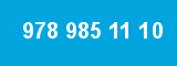978 985 11 10 978 985 11 10